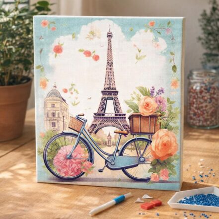 Broderie Diamant - Parapluies sous la Pluie