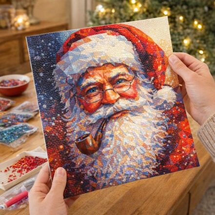 Broderie Diamant - Père Noël en Polygones