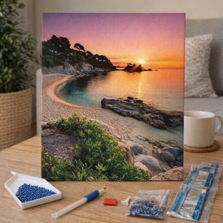 Broderie Diamant - Plage tropicale