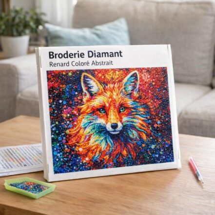 Broderie Diamant - Renard Coloré Abstrait