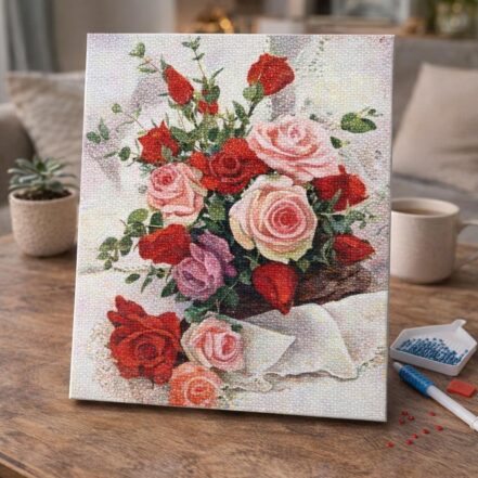 Broderie Diamant - Rose Rouge