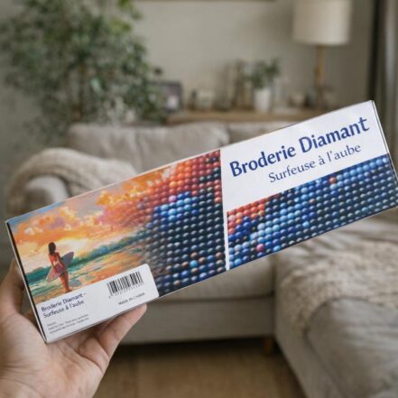 Broderie Diamant - Surfeuse à l'aube