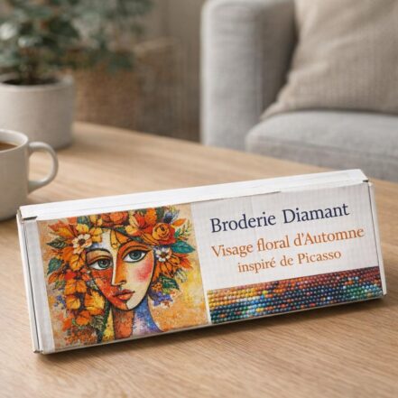 Broderie Diamant - Visage floral d'Automne inspiré de Picasso