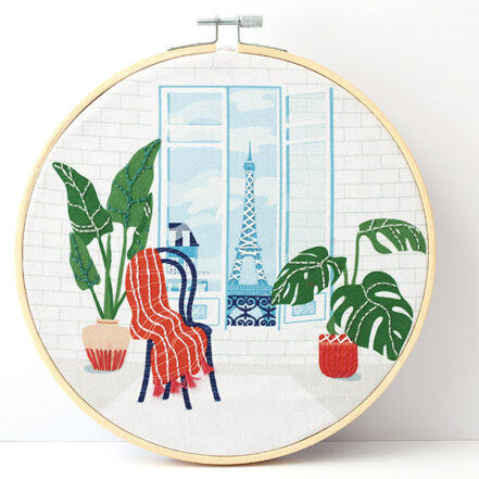Kit broderie Paris 20cm - Tambour 20cm