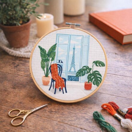Kit broderie Paris 20cm - Tambour 20cm