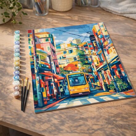 Femme en Yukata dans une Rue animée - Toile roulée