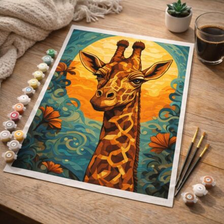 Cerf coloré en fleurs - Toile roulée