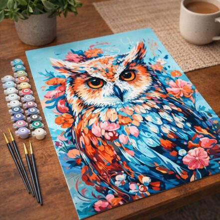 Cerf coloré en fleurs - Toile roulée