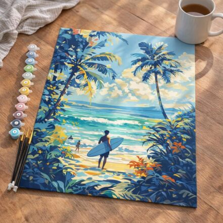 Journée ensoleillée à la plage - Toile roulée