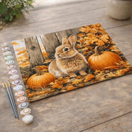 Lapin et citrouilles - Toile roulée