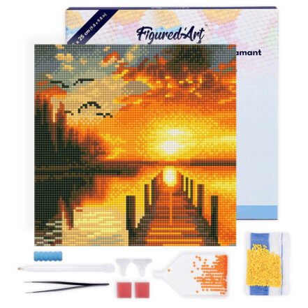 Mini Diamond Painting Coucher de Soleil 25x25 | Tout à Créer
