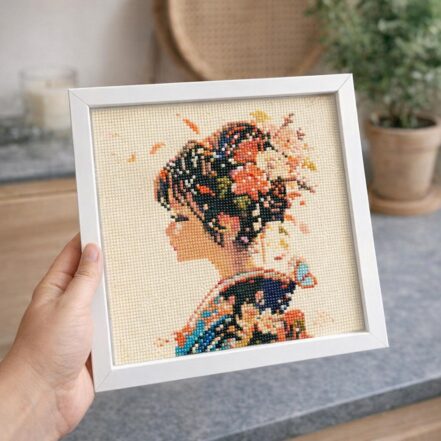 Mini Diamond Painting 25x25cm avec cadre - L’Amour à la Japonaise