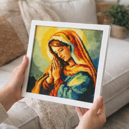 Mini Diamond Painting 25x25cm avec cadre - Marie en Prière