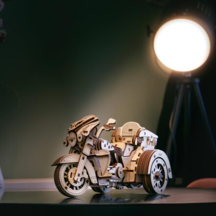 Moto à 3 roues - Puzzle 3D mécanique en Bois