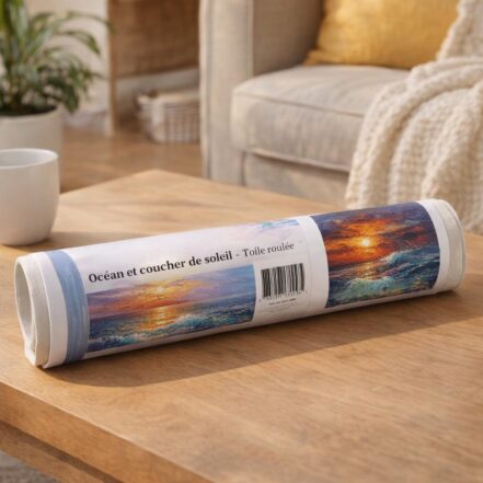 Océan et coucher de soleil - Toile roulée