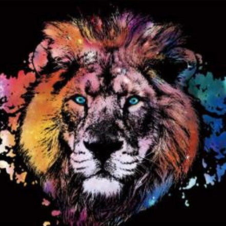 Peinture à gratter - Lion