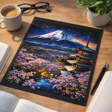 Peinture à gratter - Temple Yakushiji au Japon
