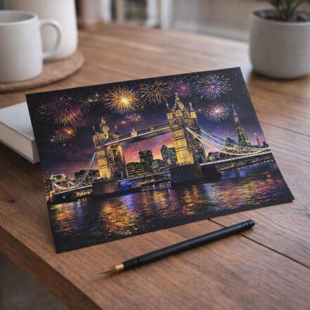Peinture à gratter - Pont de Londres