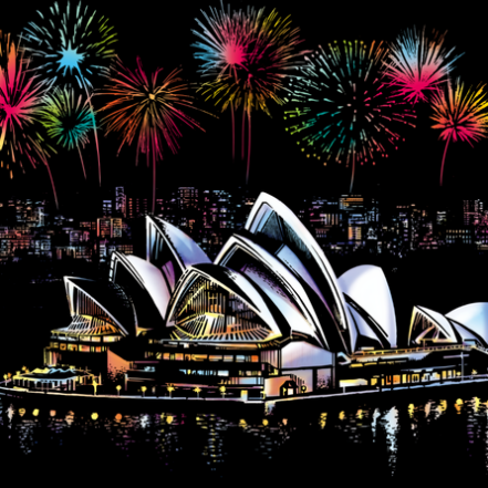 Peinture à gratter - Sydney en Australie