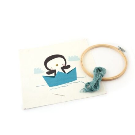 Kit Broderie pour enfant Cap'Taine Pingouin