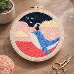 Punch Needle Baleine bleue et Fillette