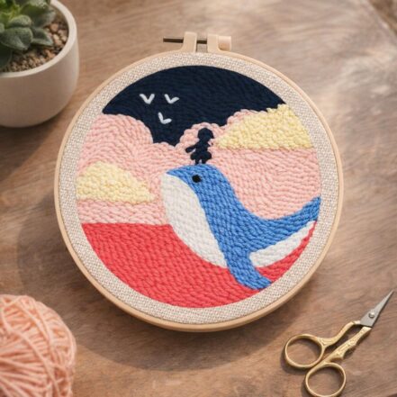 Punch Needle Chat de Noël