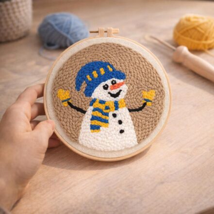 Punch Needle Bonhomme de Neige
