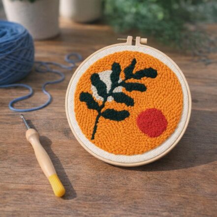 Punch Needle Citrouille d’Halloween