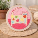 Punch Needle Chat fleuri