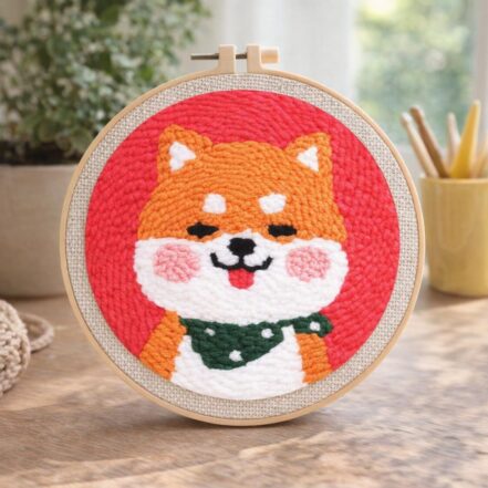 Punch Needle Plante en pot rouge