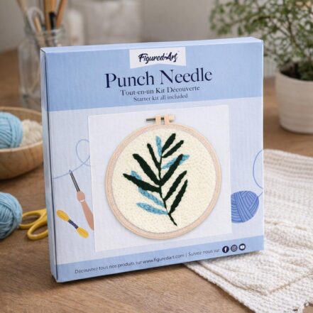 Punch Needle Feuille bi-colore