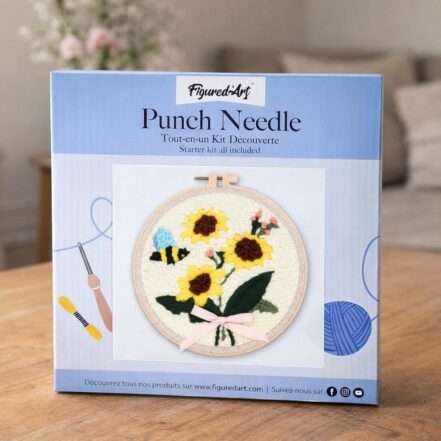 Punch Needle Fleurs et Abeille