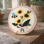 Punch Needle Fleurs et Abeille