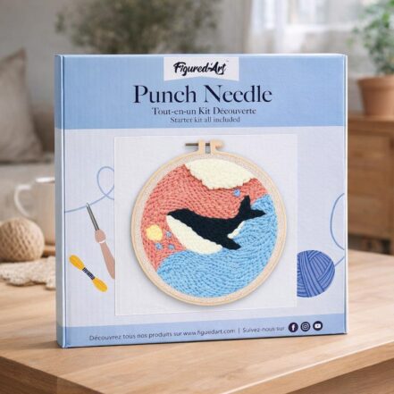 Punch Needle Jolie Baleine bleue