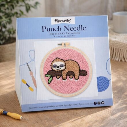 Punch Needle Paresseux sur une Branche