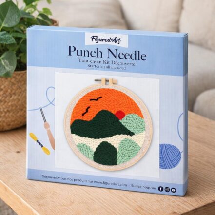 Punch Needle Paysage au Coucher du Soleil