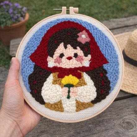 Punch Needle Petite Alsacienne et Fleurs