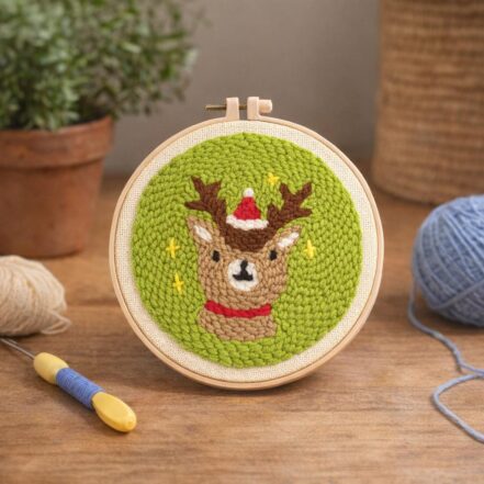 Punch Needle Renne de Noël