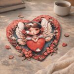Puzzle en Bois Adulte - Ange et Cœur
