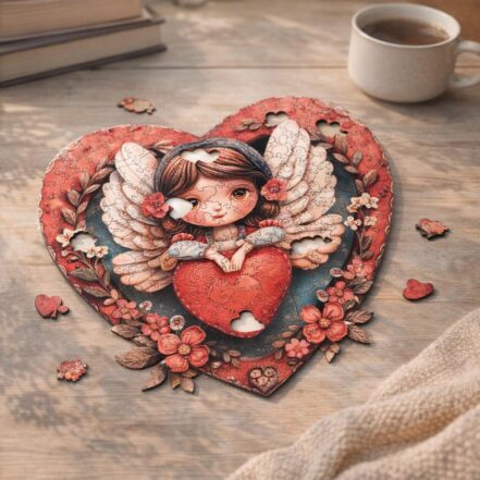 Puzzle en Bois Adulte - Ange et Cœur