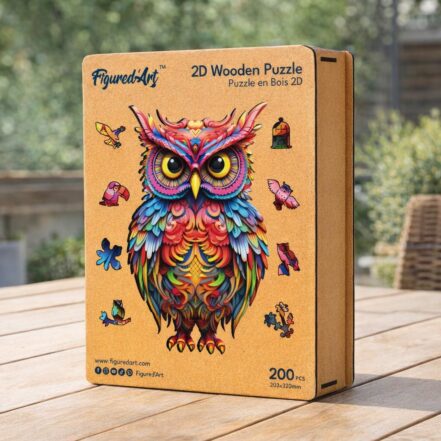 Puzzle en Bois Adulte - Chouette radieuse