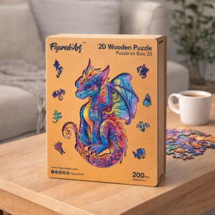 Puzzle en Bois Adulte - Dragon Vibrant