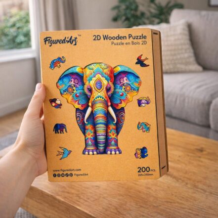 Puzzle en Bois Adulte - Éléphant majestueux