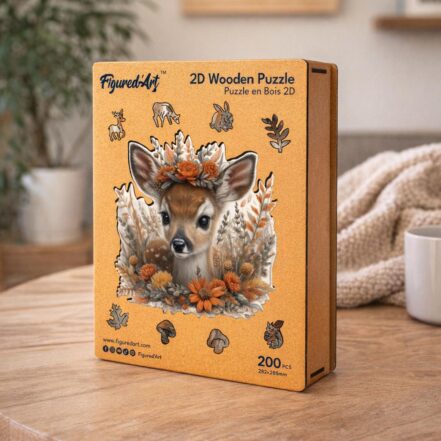 Puzzle en Bois Adulte - Faon et Fleurs