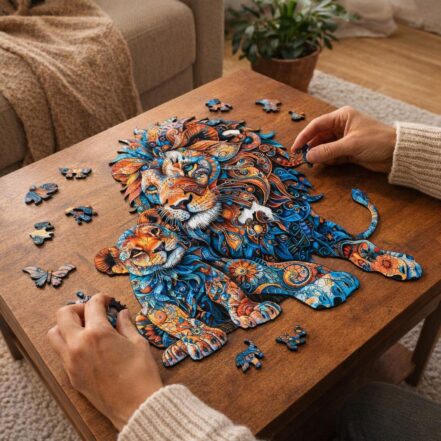 Puzzle en Bois Adulte - Lion et Lionceau