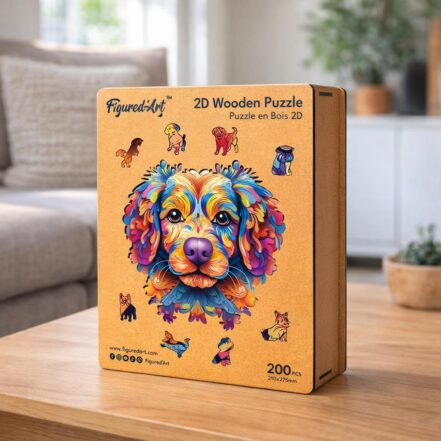 Puzzle en Bois Adulte - Portrait de Chien coloré