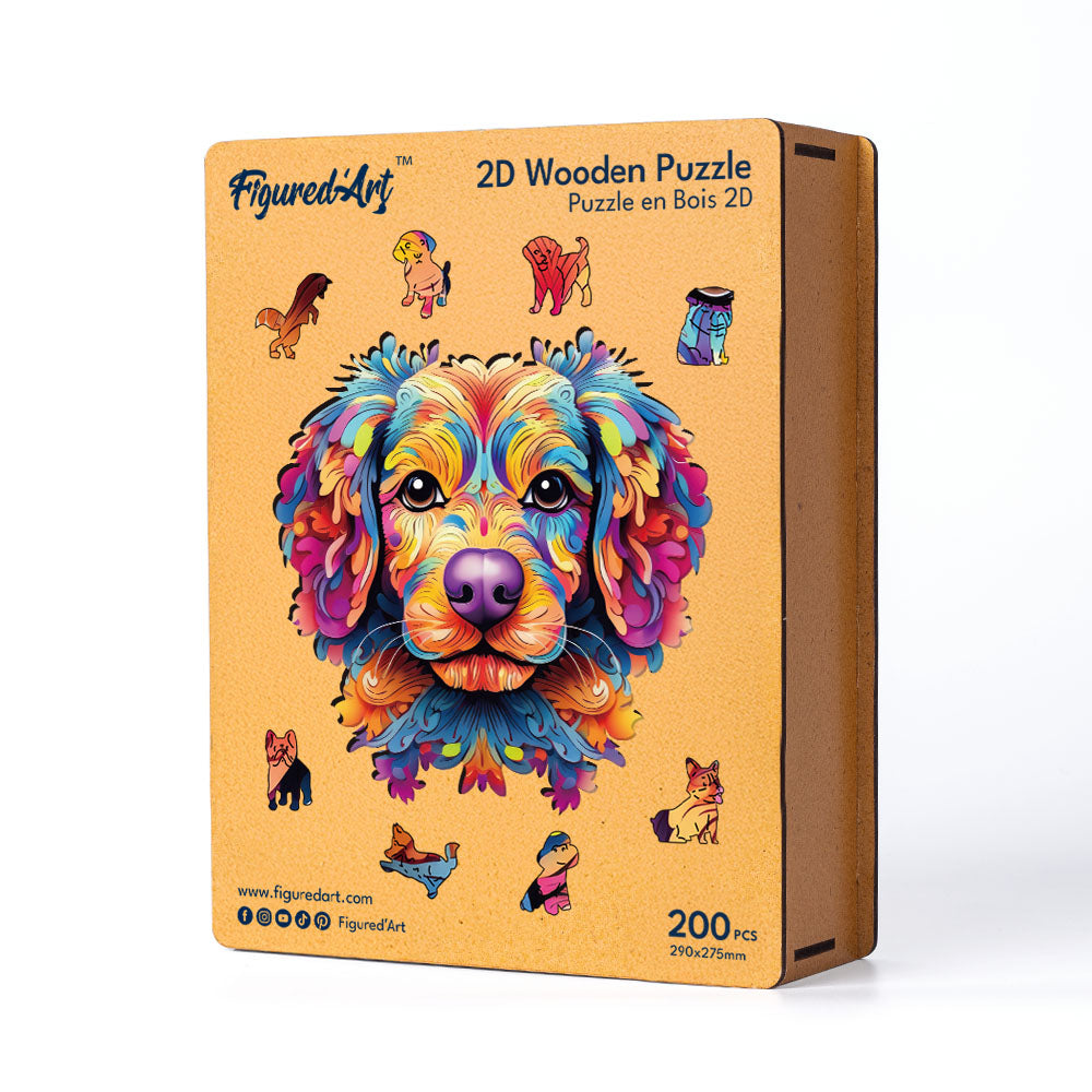 Puzzle en Bois Adulte - Portrait de Chien coloré