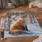 Renard dans la Neige - Toile roulée