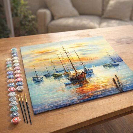 Barque et Lever de Soleil - Toile roulée