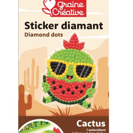Kit stickers diamant cactus, une activité créative scintillante